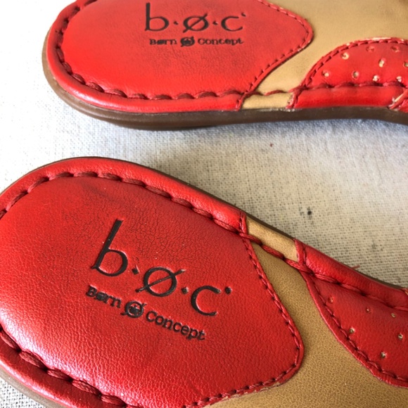 Red leather Born flip flops 6 - Picture 4 of 6